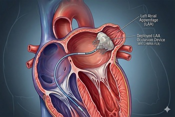 Illustration related to left atrial appendage closure