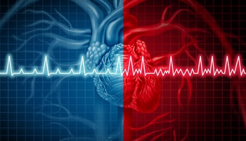 heart with atrial fibrillation tracing