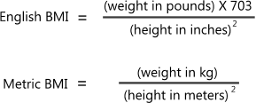 bmi formulas