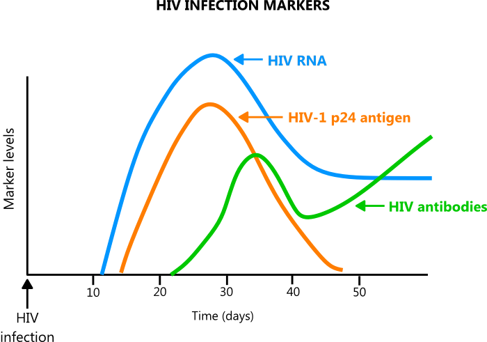 hiv infection markers in blood