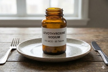 Thyroid medication bottle