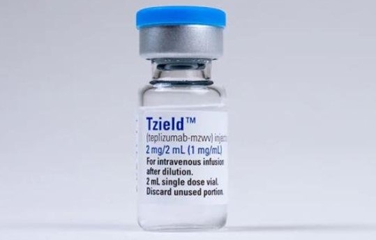 Vial of Tzield (teplizumab)