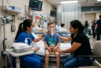 Child with wheezing